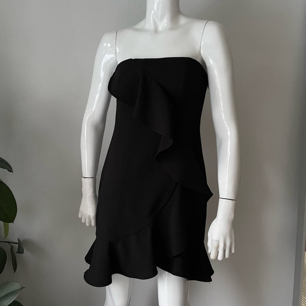 Likely Monetta Strapless Ruffle Mini Dress Black Size 8 Revolve Cocktail - Picture 2 of 7